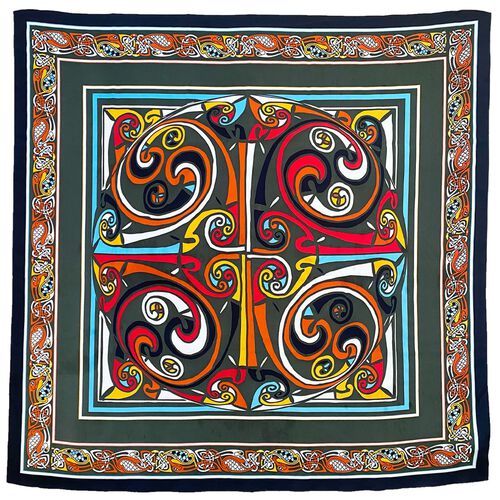 Book of Kells Celtic Knot Orange & Cream Ladies Scarf