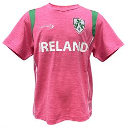 Irish Memories Pink Kids Shamrock Performance T-Shirt 6-12 Months 