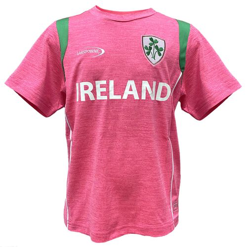 Irish Memories Pink Kids Shamrock Performance T-Shirt 9-10 Years