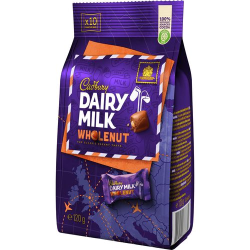 Cadbury Dairy Milk Wholenut chocolate chunks bag 120g