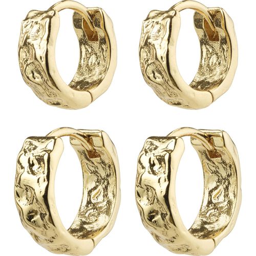 Pilgrim TABITHA recycled hoop earrings 2-in-1 set gold-plated