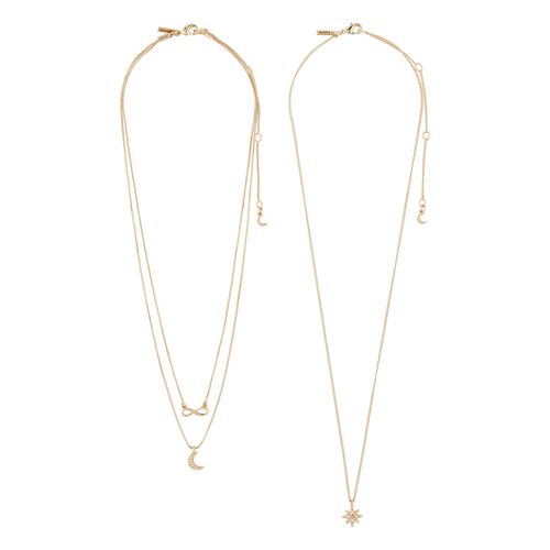 Pilgrim RAIN recycled necklaces, 2-in-1 set, rosegold-plated