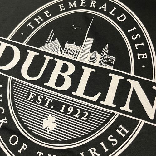 Irish Memories Black Dublin Luck of The Irish T-Shirt L