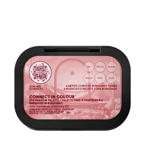 MAC Connect In Colour Eye Shadow Palette 6 Shades Embedded in Burgundy