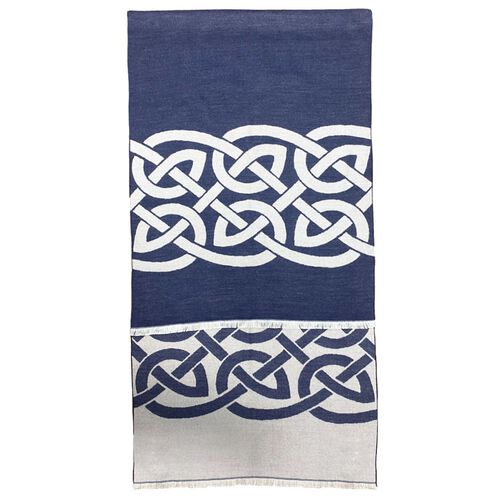 Book of Kells Celtic Navy & Grey Reversible Scarf