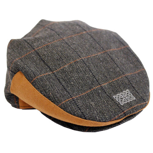 Patrick Francis Grey Tweed Celtic Knot Flat Cap S