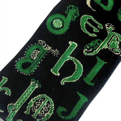 Book of Kells Book of Kells Celtic Alphabet Mens Socks One size