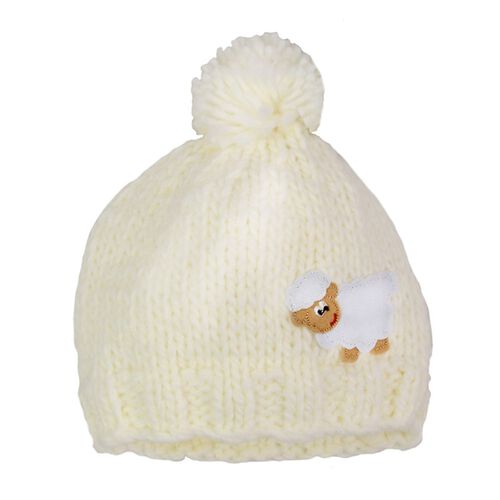 Traditional Craft Kids Cream Sheep Knit Kids Hat One Size