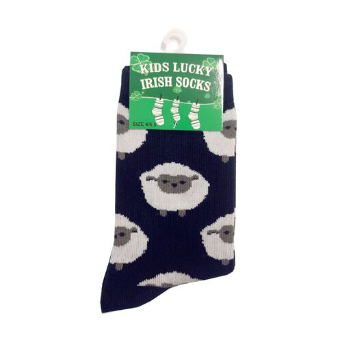 Traditional Craft Kids Navy Sheep Kids Socks 9-12