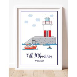 Prints of Ireland Wicklow East Pier Lighthouse