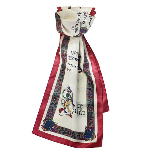 Book of Kells The Book of Kells Long Square Signature Scarf  Wine