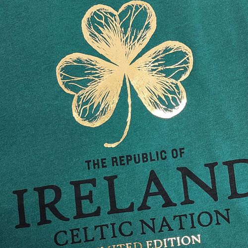 Traditional Craft Kids Republic Of Ireland Foil Shamrock Kids T-shirt 3-4 Years