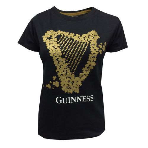 Guinness Guiness Shamrock Harp Ladies T-Shirt L