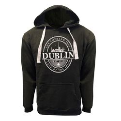 Irish Memories Dublin Emerald Isle Mens Hoodie in Black S