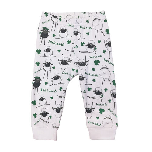 Traditional Craft Kids White Overall Print Sheep Baby Leggings 6-12 Months