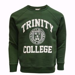 Trinity Bottle Green & White Trinity College Crest Sweatshirt  XS