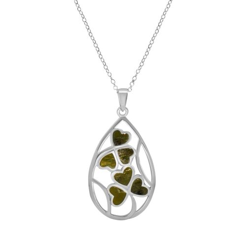 The Connemara Shamrock Teardrop Silver Pendant