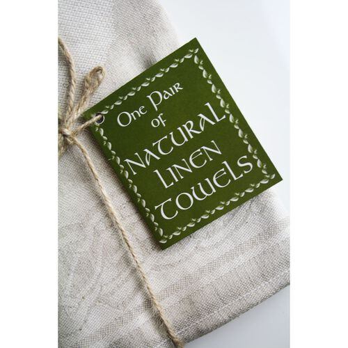 Irish Memories Natural Linen Printed Tea Towel