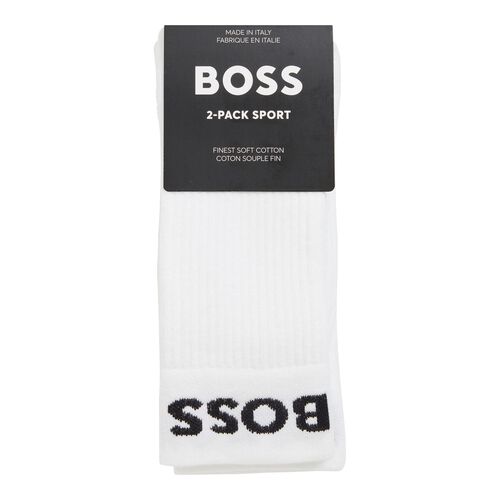 Boss Mens Socks 2 Pack White Sport