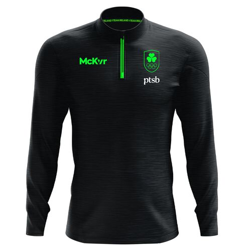 McKeever Sport Womens Charcoal Team Ireland Half Zip 18