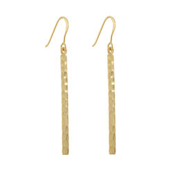 Juvi Designs Hammered Long Bar Gold Vermeil Earring