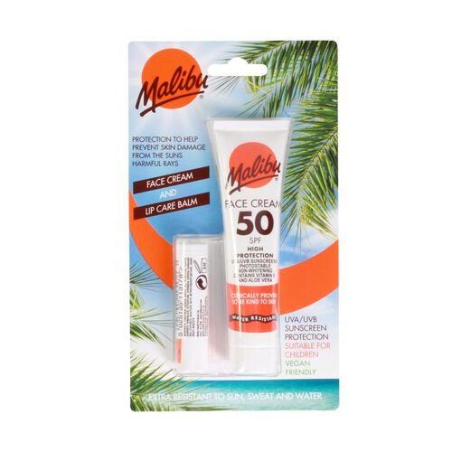 Malibu Sun SPF 50 Face and SPF 30 Lip Protection Duo