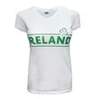 Irish Memories Ireland Shamrock Ladies V-Neck T-Shirt White XS