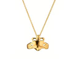 Gold Vermeil Claddagh Floating Necklace 18 Inch