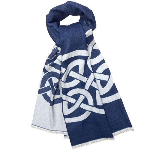 Book of Kells Celtic Navy & Grey Reversible Scarf