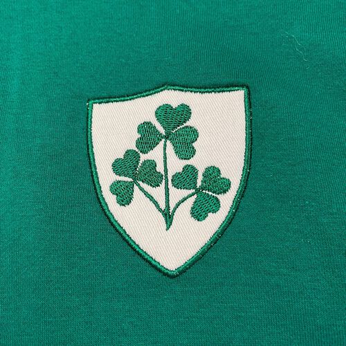 Irish Memories Retro Ireland Shamrock Crest 1/4 Zip Top XS