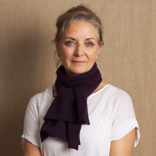 Madigan Cashmere Helen Cashmere Scarf in in Blackberry Handmade in Ireland