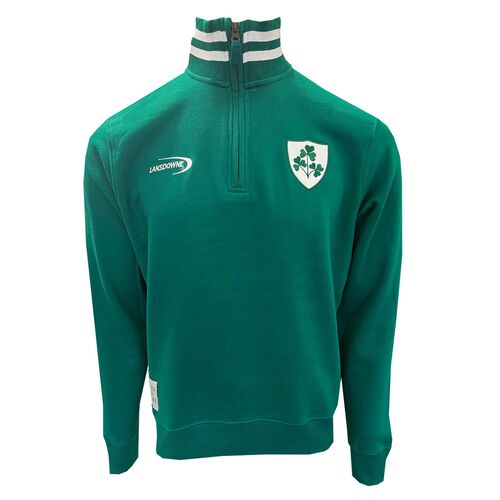 Irish Memories Retro Ireland Shamrock Crest 1/4 Zip Top S