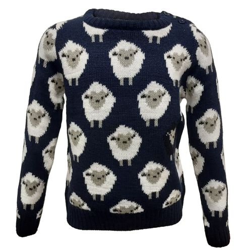 Traditional Craft Kids Navy Sheep Knit Kids Jumper 3-4 Years