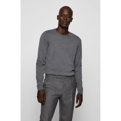 Boss Mens Knitwear Medium Grey Leno