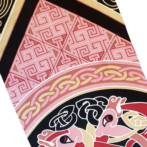 Book of Kells Large Pink & Beige Celtic Scarf