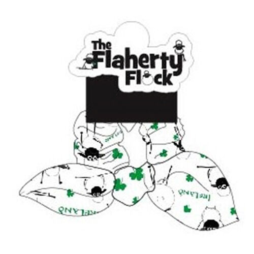 Traditional Craft Kids White/Overall Print Flaherty Flock Hair Scrunchie  One Size