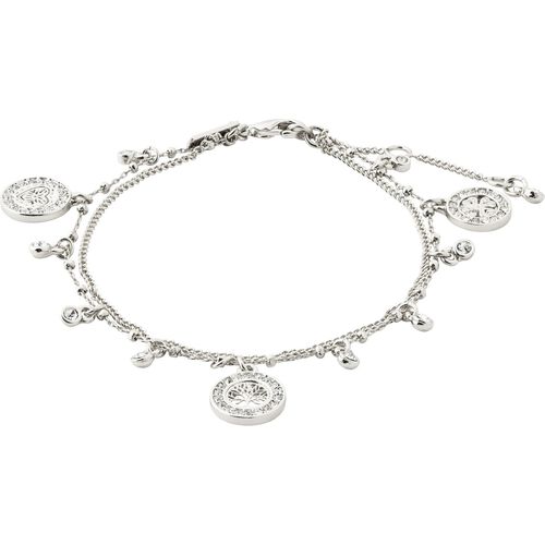 Pilgrim VERONICA recycled coins & crystal bracelet silver-plated