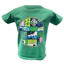 Green Island Kids Yellow T-Shirt with Multi colour EIRE Design 1-2 Years