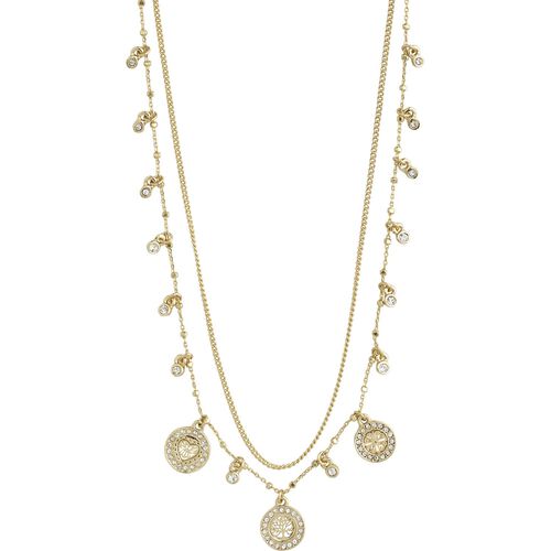 Pilgrim VERONICA recycled coins & crystal necklace gold-plated