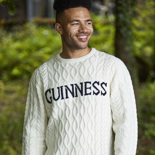 Guinness Aran Knit White Jumper XL