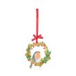 Tipperary Crystal Robin & Wreath Christmas Ornament