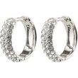 Pilgrim SHEA recycled crystal hoop earrings silver-plated