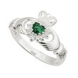 Solvar SLV Sterling Crystal Heart Claddagh Ring/06