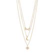 Pilgrim RAIN recycled necklaces, 2-in-1 set, rosegold-plated