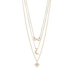 Pilgrim RAIN recycled necklaces, 2-in-1 set, rosegold-plated