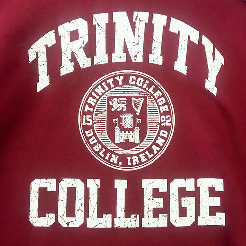 Trinity Burgundy & White Trinity College Crest Hoody  XS