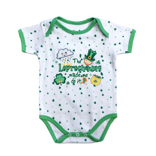 Traditional Craft Kids The Leprechauns Made Me Do It Baby Vest 0/6 Months 