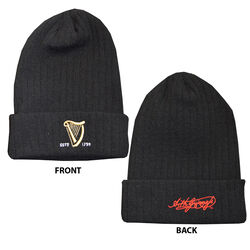 Guinness Guinness Black Knit Rib Turn Up Beanie