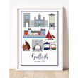 Prints of Ireland Galway City Landmarks Print