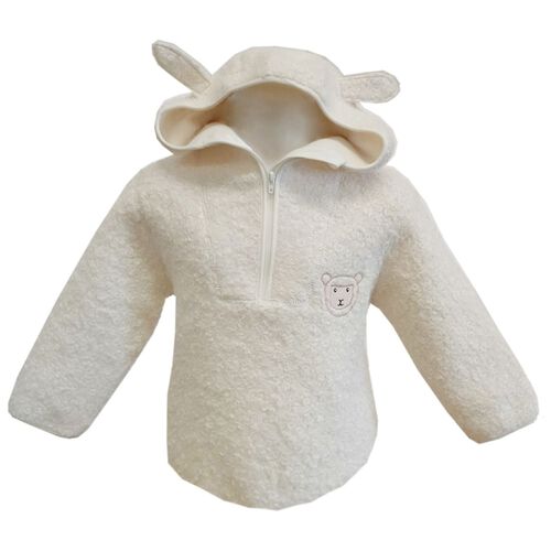 Patrick Francis Patrick Francis Cream Sheep 1/4 Zip Kids Hoodie   3/4